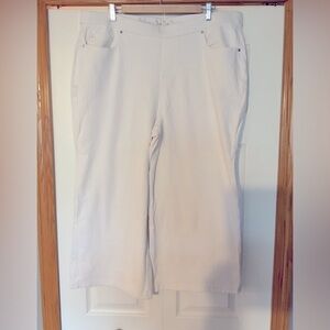 Brand New Belle by Kim Gravel Flexibelle Cropped White Jeans Plus Size 20W